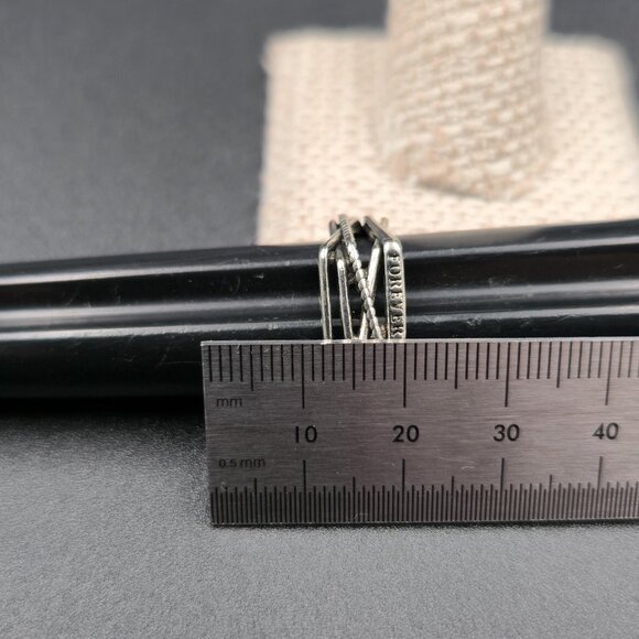 Size 7 Sterling Silver Forever Word Open Band Ring A6513 - Picture 7 of 8